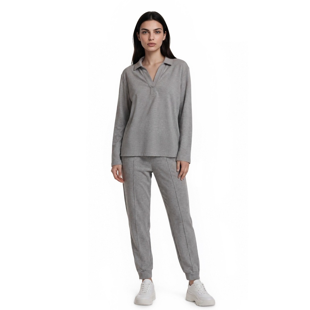 Lilly Pulitzer Loungewear Metallic Jogger Set Women's Size Medium Gray Top